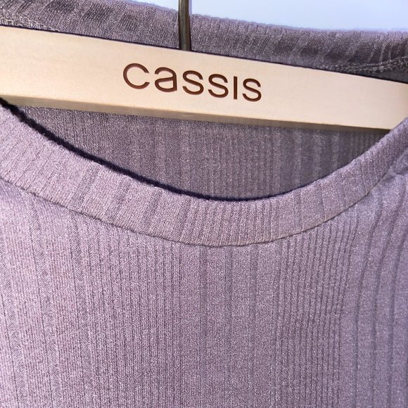 Ribbed Adjustable Long Sleeve || Dark Mauve - Picture 2 of 5